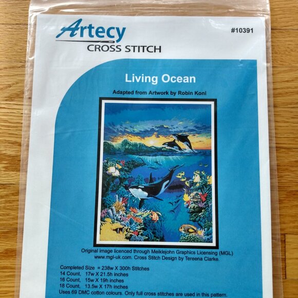 Artecy Cross Stitch Patterns Lot of 5 Animal Themes Elephant Orca Deer Dolphin - Picture 2 of 8